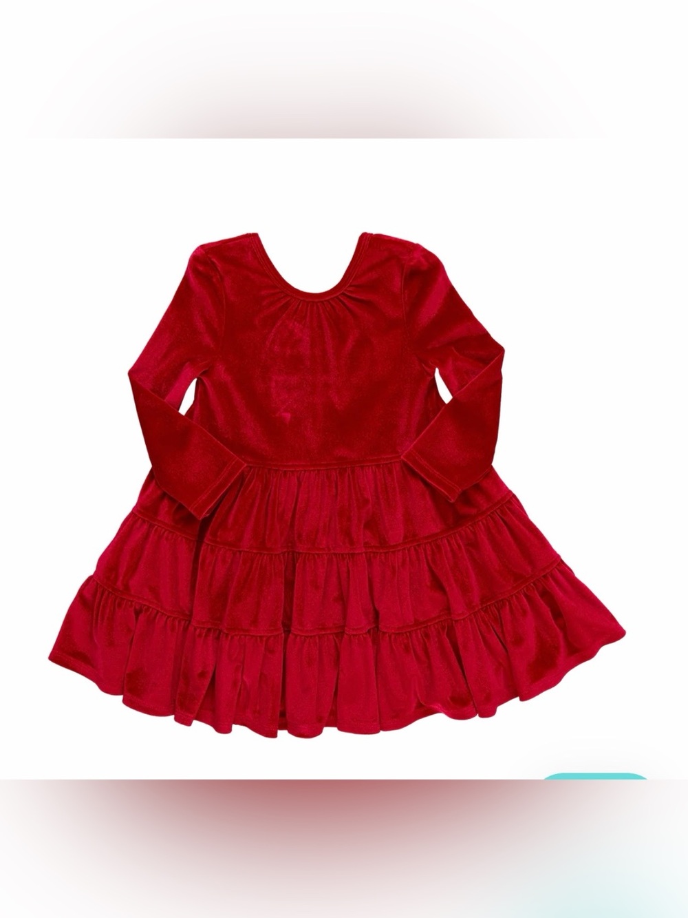 Pink Chicken Red Velour Tiered Dress with Bows NWT size 2T